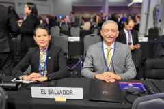 1- Dr. Néstor Castaneda, presidente del TEG, y la Sra. Representante Permanente de El Salvador en Viena,  Embajadora Julia Villatoro.